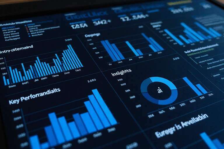 Digital analytics dashboard showing data insights